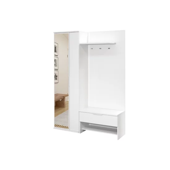 Cuier Milo Matt cu finisaj mat, design minimalist și PAL melaminat, 140x40x200 cm, alb picture - 3