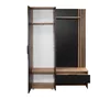 Cuier Milo cu riflaj decorativ, design modern și PAL melaminat, 140x40x200 cm, negru picture - 2