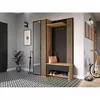 Cuier Milo cu riflaj decorativ, design modern și PAL melaminat, 140x40x200 cm, negru picture - 1
