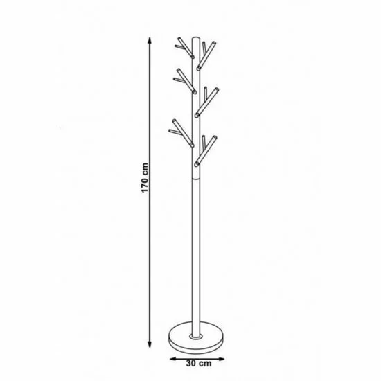Cuier W60, cu design vertical, din PAL, 170 cm, alb picture - 2