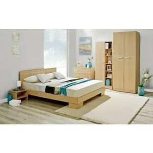 Dormitor Bravo, complet, PAL, pat 160x200 cm, crem