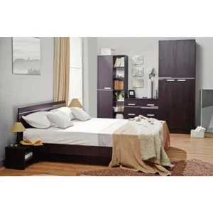 Dormitor Bravo, complet, PAL, pat 160x200 cm, Sonoma închis