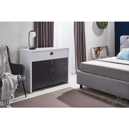 Dormitor Cristal, alb-grafit- pat160x200 cm  modern, PAL picture - 6