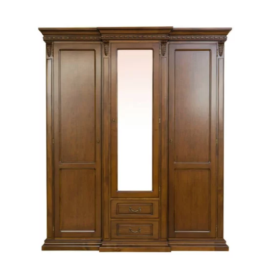 Dormitor Diana, set complet (dulap 4 uși, comodă 3S, 2 noptiere, pat 160), lemn masiv fag + tei, PAL/MDF furniruit nuc, saltea 160x200 cm, finisaj la alegere picture - 8