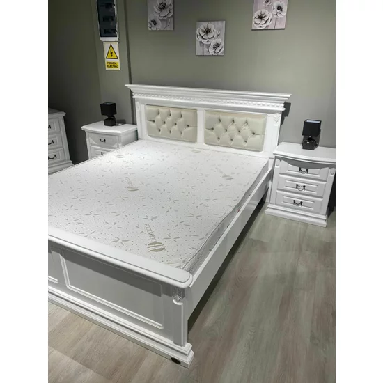 Dormitor Diana complet, design clasic, material lemn masiv și MDF, set mobilier elegant, alb picture - 2