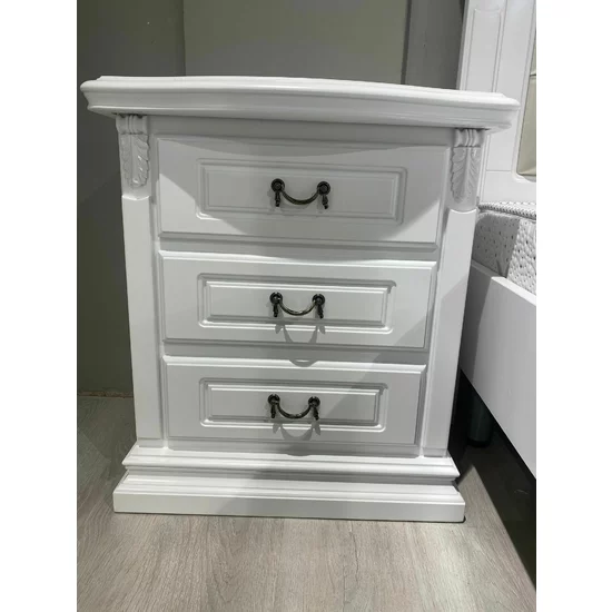 Dormitor Diana complet, design clasic, material lemn masiv și MDF, set mobilier elegant, alb picture - 6