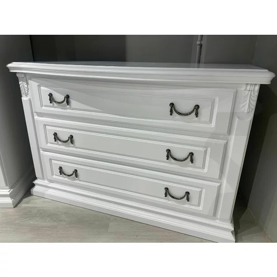 Dormitor Diana complet, design clasic, material lemn masiv și MDF, set mobilier elegant, alb picture - 9