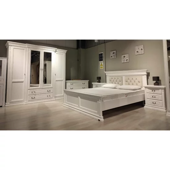 Dormitor Diana complet, design clasic, material lemn masiv și MDF, set mobilier elegant, alb picture - 14