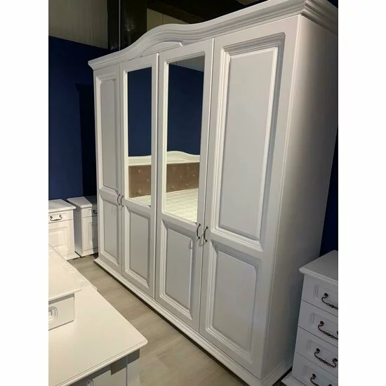 Dormitor Elena, Set Mobilier Clasic, PAL și MDF, 160x200 cm, Alb picture - 5