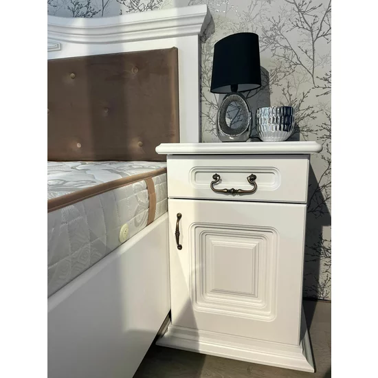 Dormitor Elena, Set Mobilier Clasic, PAL și MDF, 160x200 cm, Alb picture - 10