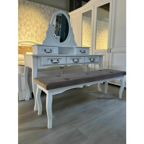 Dormitor Elena, Set Mobilier Clasic, PAL și MDF, 160x200 cm, Alb picture - 12