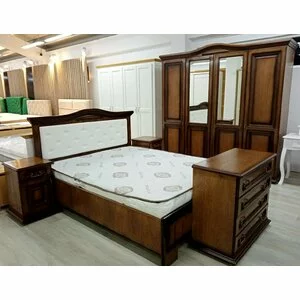 Dormitor Elena complet, design modern personalizabil, materiale textile la alegere