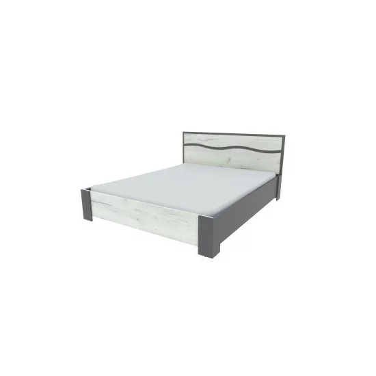 Set Dormitor Geneva Modular, PAL Laminat, 160x200 cm, Gri Grafit și Stejar Craft Alb picture - 2