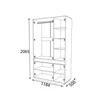Set Dormitor Geneva Modular, PAL Laminat, 160x200 cm, Gri Grafit și Stejar Craft Alb picture - 4