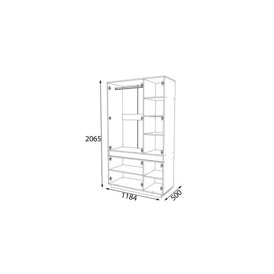Set Dormitor Geneva Modular, PAL Laminat, 160x200 cm, Gri Grafit și Stejar Craft Alb picture - 4