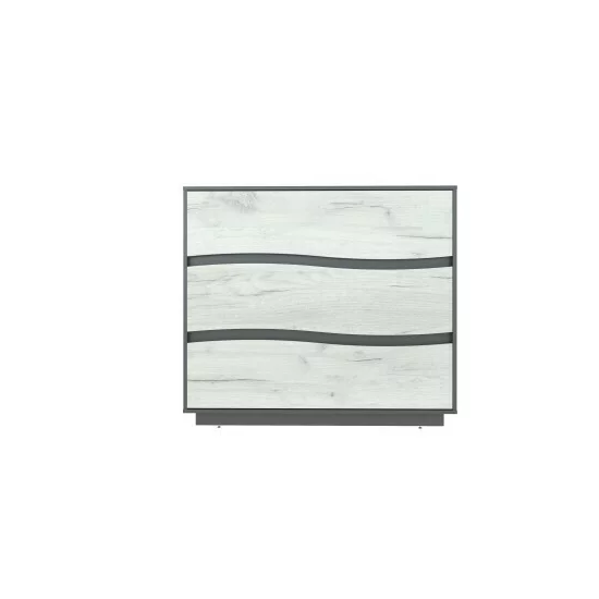 Set Dormitor Geneva Modular, PAL Laminat, 160x200 cm, Gri Grafit și Stejar Craft Alb picture - 7