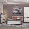 Set Dormitor Geneva Modular, PAL Laminat, 160x200 cm, Gri Grafit și Stejar Craft Alb picture - 1