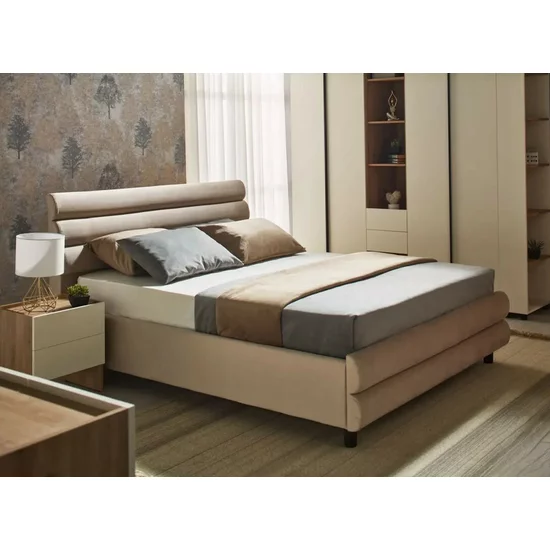 Dormitor Kosmo Artisan-Crem, set modular complet, pat tapițat, dulapuri personalizabile, PAL melaminat, Crem picture - 4