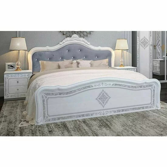 Dormitor Luiza, Set Mobilier, Design Clasic, PAL Melaminat, 160x200 cm, Alb picture - 4