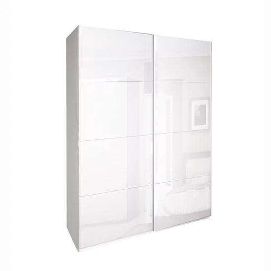 Dormitor Bella, set cu pat 160x200 cm, dulap 4 uși, 2 noptiere, finisaj alb picture - 10