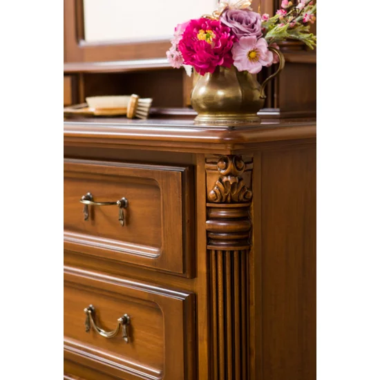 Set dormitor Sonia I, mobilier modular premium + finisaje naturale, lemn masiv fag + MDF furniruit, dimensiuni variabile, nuc picture - 7