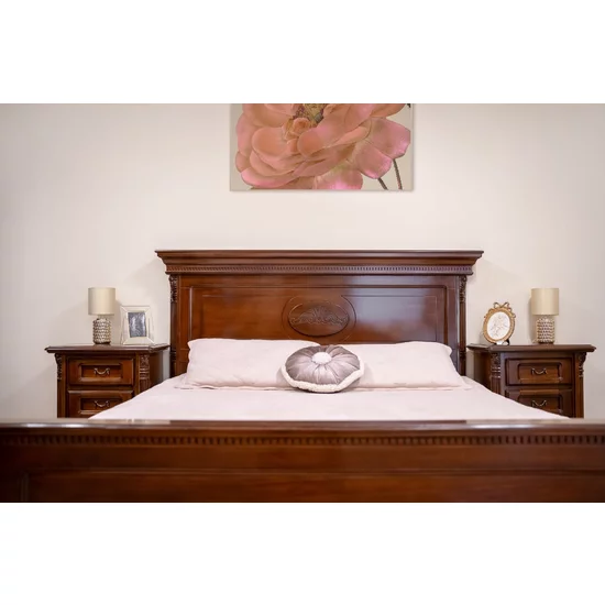 Set dormitor Sonia II, design sculptat manual + funcționalitate ridicată, lemn masiv fag + MDF furniruit, dimensiuni variabile, nuc picture - 6