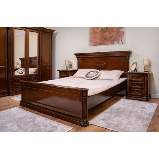 Set dormitor Sonia II, design sculptat manual + funcționalitate ridicată, lemn masiv fag + MDF furniruit, dimensiuni variabile, nuc picture - 9