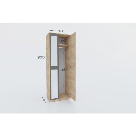 Dormitor Viva, set complet mobilier dormitor, dulap spațios, pat și noptiere incluse, structură PAL melaminat + MDF, 209x120x50 cm, Alb picture - 8