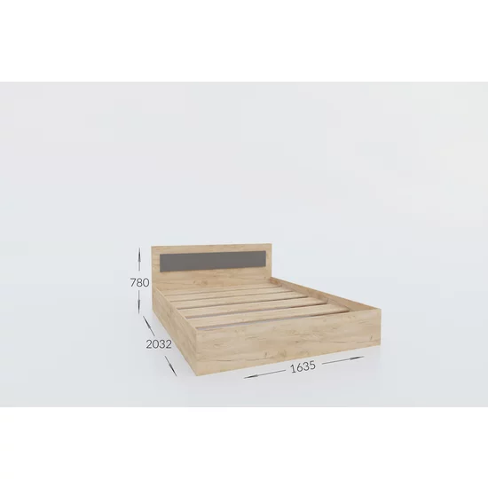 Dormitor Viva, set complet mobilier dormitor, dulap spațios, pat și noptiere incluse, structură PAL melaminat + MDF, 209x120x50 cm, Gold Craft picture - 3