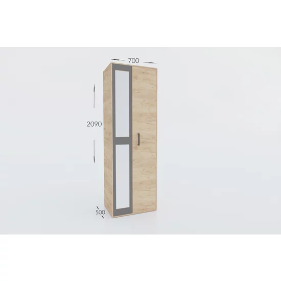 Dormitor Viva, set complet mobilier dormitor, dulap spațios, pat și noptiere incluse, structură PAL melaminat + MDF, 209x120x50 cm, Gold Craft picture - 8