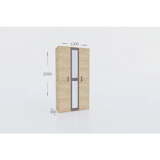 Dormitor Viva, set complet mobilier dormitor, dulap spațios, pat și noptiere incluse, structură PAL melaminat + MDF, 209x120x50 cm, Gold Craft picture - 9