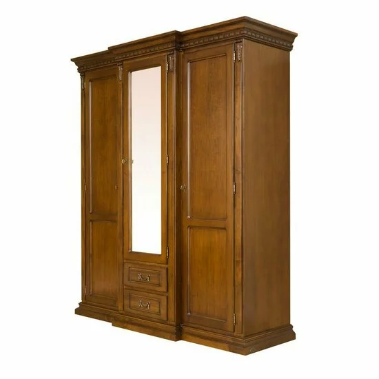 Dulap 3 Uși Diana, compartimentare practică, masiv fag + panel + MDF furniruit nuc, 188x67x216 h cm, finisaj la alegere picture - 2