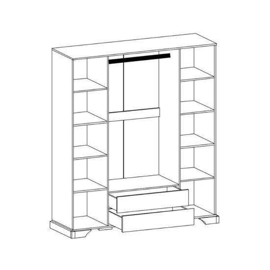 Dulap Idento Cu Oglinda SZF6D2S 227x61x225 cm Alb picture - 2