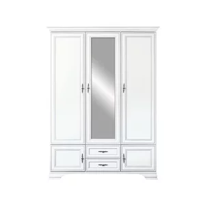 Dulap Idento SZF5D2S, 5 uși, 2 sertare, MDF și PAL laminat, 159.5x61x225 cm, alb alpin