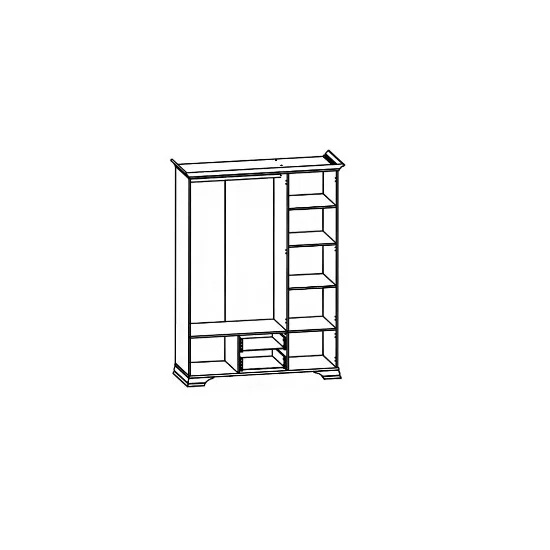 Dulap Idento SZF5D2S, 5 uși, 2 sertare, MDF și PAL laminat, 159.5x61x225 cm, alb alpin picture - 2