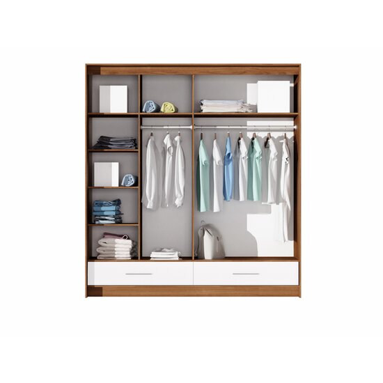 Dulap Amsterdam, design elegant + organizare eficientă, PAL melaminat, 203x61x225 cm, alb picture - 2