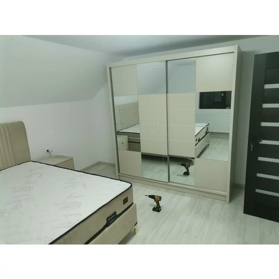 Dulap Aruba 2, stil contemporan, sistem cu uși glisante, pal melaminat rezistent, spațiu eficient, 203x65x210 cm, casmir picture - 3