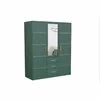 Dulap Bali 2D3 cu oglindă, bară haine, 3 sertare, PAL laminat, 147x58x200 cm, verde picture - 1