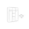 Dulap Bali D3 LUX, uși glisante cu oglindă, 3 sertare spațioase, PAL melaminat, 147x58x200 cm, Alb picture - 3