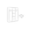 Dulap Bali D3 LUX, uși glisante cu oglindă, 3 sertare spațioase, PAL melaminat, 147x58x200 cm, Alb picture - 3