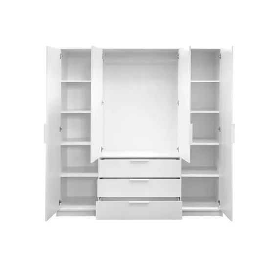 Dulap Bali D4 Lux, 4 uși spațioase, design modern, PAL melaminat, 196x58x200 cm, alb picture - 2