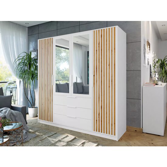 Dulap Bali D4 Lux 196x58x200 cm Alb picture - 4