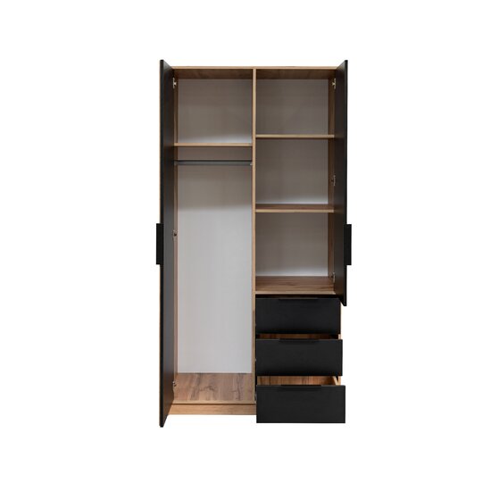 Dulap Bali Lux D2 1,00/0,58/2,00M Negru picture - 2