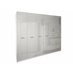 Dulap Melisa, cu 6 uși, PAL, 273.5x55x225.6 cm, Alb