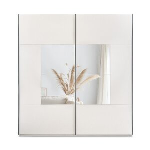 Dulap Boston, design modern cu usi culisante, PAL melaminat, 215x203x65 cm, Alb