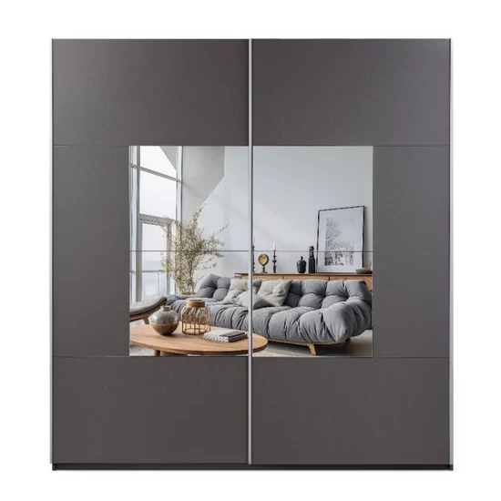 Dulap Boston, design modern cu usi culisante, PAL melaminat, 215x203x65 cm, Alb picture - 2