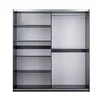 Dulap Boston, design modern cu usi culisante, PAL melaminat, 215x203x65 cm, Alb picture - 3
