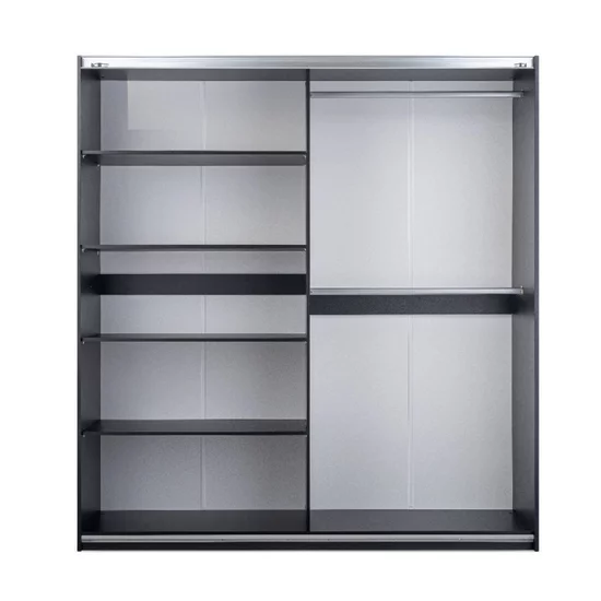 Dulap Boston, design modern cu usi culisante, PAL melaminat, 215x203x65 cm, Alb picture - 3