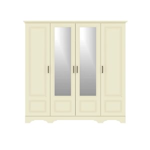 Dulap Boston Cu Oglinda 4D2DS 200x52x205 cm Yvory