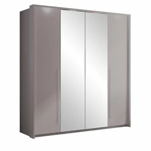 Dulap Brema cu usi glisante si oglinda din PAL, 2,09x0,65x2,19 m, lava